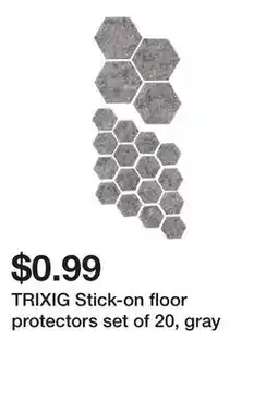 Ikea TRIXIG Stick-on floor protectors set of 20, gray offer
