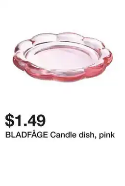 Ikea BLADFÅGE Candle dish, pink offer