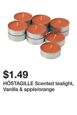 Ikea HÖSTAGILLE Scented tealight, Vanilla & apple/orange offer