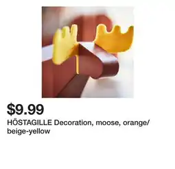 Ikea HÖSTAGILLE Decoration, moose, orange/beige-yellow offer