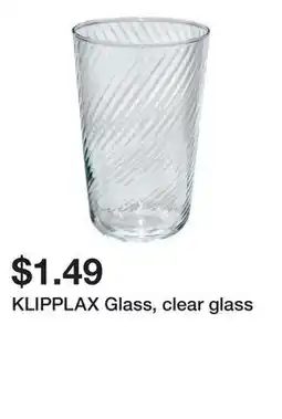 Ikea KLIPPLAX Glass, clear glass offer
