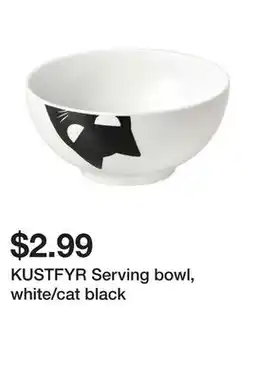 Ikea KUSTFYR Serving bowl, white/cat black offer