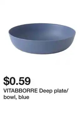 Ikea VITABBORRE Deep plate/bowl, blue offer