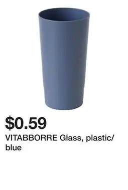 Ikea VITABBORRE Glass, plastic/blue offer