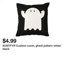 Ikea KUSTFYR Cushion cover, ghost pattern white/black offer