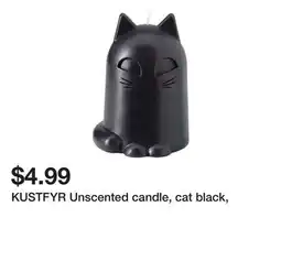 Ikea KUSTFYR Unscented candle, cat black offer