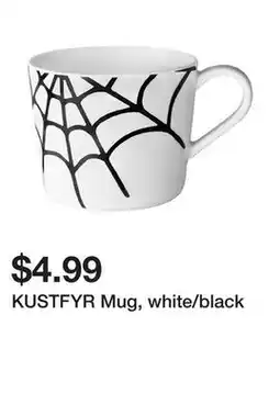Ikea KUSTFYR Mug, white/black offer