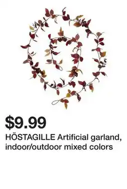 Ikea HÖSTAGILLE Artificial garland, indoor/outdoor mixed colors offer