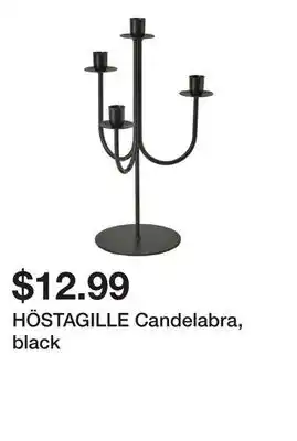 Ikea HÖSTAGILLE Candelabra, black offer