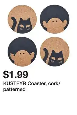 Ikea KUSTFYR Coaster, cork/patterned offer