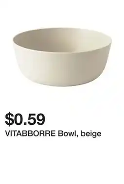 Ikea VITABBORRE Bowl, beige offer