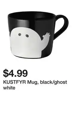 Ikea KUSTFYR Mug, black/ghost white offer