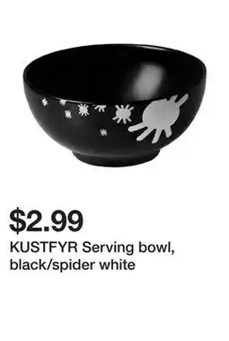 Ikea KUSTFYR Serving bowl, black/spider white offer