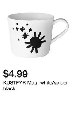 Ikea KUSTFYR Mug, white/spider black offer