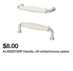 Ikea KLINGSTORP Handle, off-white/chrome plated offer