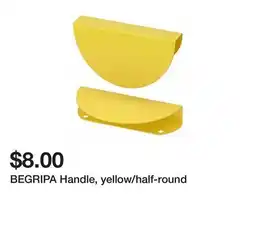 Ikea BEGRIPA Handle, yellow/half-round offer