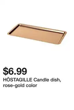 Ikea HÖSTAGILLE Candle dish, rose-gold color offer