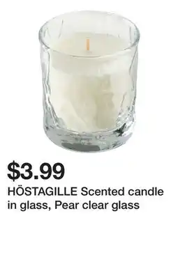 Ikea HÖSTAGILLE Scented candle in glass, Pear clear glass offer