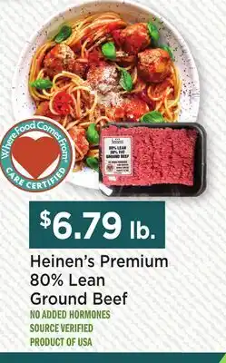 Heinen's Heinen's Premium 80% Lean Ground Beef offer