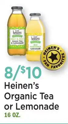 Heinen's Heinen's Organic Tea or Lemonade offer