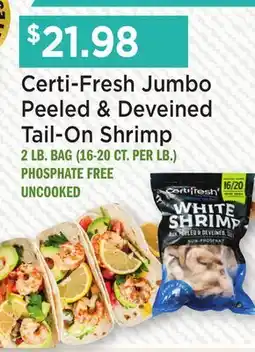 Heinen's Certi-Fresh Peeled & Deveined Tail-On Shrimp offer