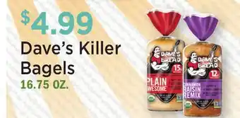 Heinen's Dave's Killer Bagels offer
