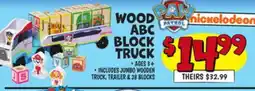 Ollie's WOOD ABC BLOCK TRUCK offer