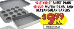 Ollie's 17.8X12.9 SHEET PANS, 12-CUP MUFFIN PANS, AND RECTANGULAR BAKERS offer