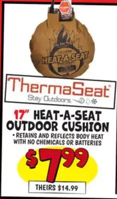 Ollie's 17 HEAT-A-SEAT OUTDOOR CUSHION offer