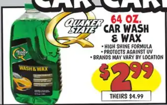 Ollie's QUAKER STATE 64 OZ. CAR WASH & WAX offer