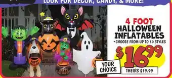Ollie's 4 FOOT HALLOWEEN INFLATABLES offer