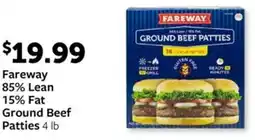 Fareway Fareway 85% Lean 15% Fat Ground Beef Patties offer