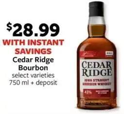 Fareway Cedar Ridge Bourbon offer