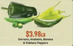 Fareway Serrano, Anaheim, Banana & Poblano Peppers offer