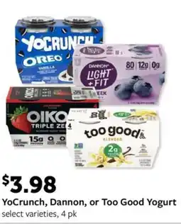 Fareway YoCrunch, Dannon, or Too Good Yogurt offer
