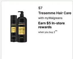 Walgreens Tresemme Hair Care with offer