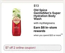 Walgreens Old Spice GentleMan's Super Hydration Body Wash offer