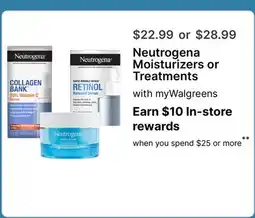 Walgreens Neutrogena Moisturizers or Treatments offer