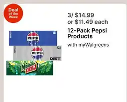 Walgreens 12 - Pack Pepsi Products offer