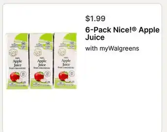 Walgreens 6-Pack Nice! Apple Juice offer