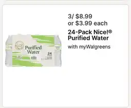 Walgreens 24 - Pack Nice! Purified Water offer