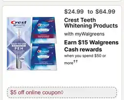 Walgreens Crest Teeth Whitening Products offer