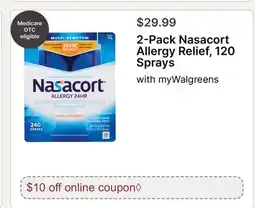 Walgreens 2-Pack Nasacort Allergy Relief, 120 Sprays offer
