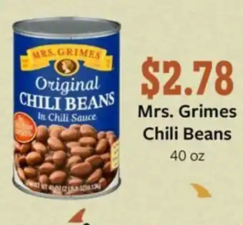 Fareway Mrs. Grimes Chili Beans offer