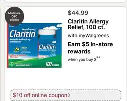 Walgreens Claritin Allergy Relief, 100 ct offer