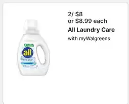 Walgreens All Laundry Care offer