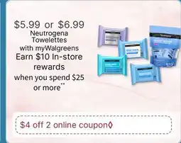 Walgreens Neutrogena Towelettes offer