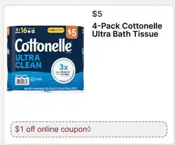 Walgreens 4-Pack Cottonelle Ultra Bath Tissue offer