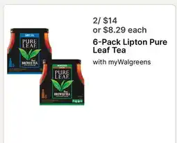 Walgreens 6-Pack Lipton Pure Leaf Tea offer