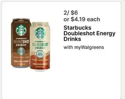 Walgreens Starbucks Doubleshot Energy Drinks offer